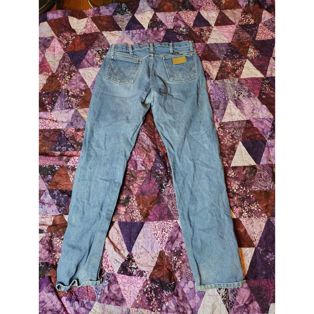 Vintage Y2K Wrangler Jeans Mens‎ 34x33 Blue Premium Cowboy Cut 13MWZ - Picture 8 of 10